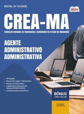 Apostila CREA-MA em PDF - Agente Administrativo - Administrativa 2025
