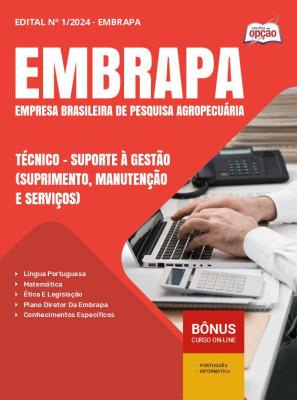 Apostila EMBRAPA em PDF - Técnico - Suporte à Gestão (Suprimento, Manutenção e Serviços) 2025